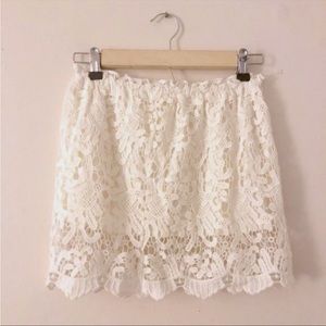 NWT Free People Ivory Lace Mini Skirt